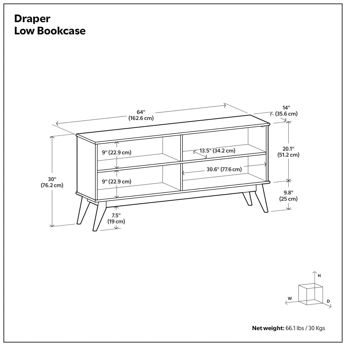 Draper - Handcrafted Low Bookcase, photo 24 of 40