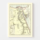 Vintage Map of Egypt 1883