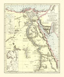Vintage Map of Egypt 1883