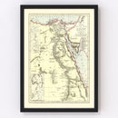 Vintage Map of Egypt 1883
