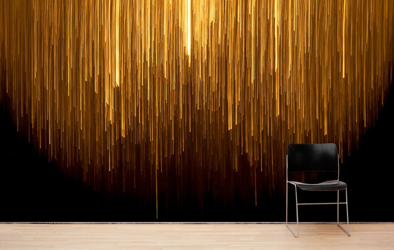 Vertical Streaks of Light Wall Mural. Abstract Glowing Vertical Lines Wallpaper.