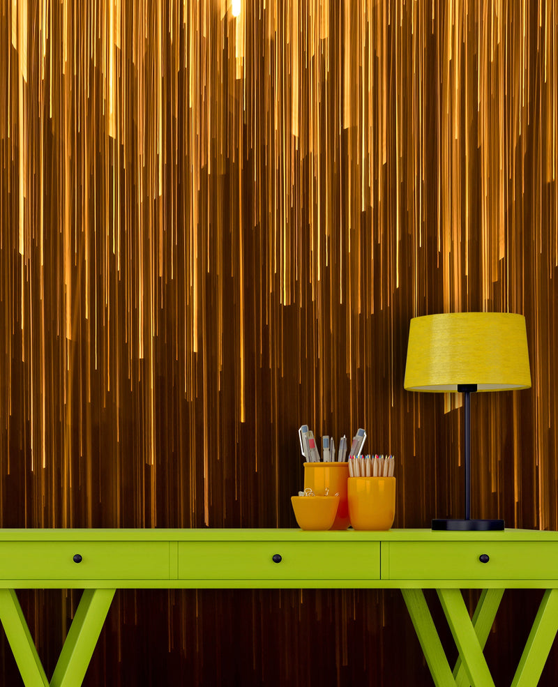 Vertical Streaks of Light Wall Mural. Abstract Glowing Vertical Lines Wallpaper.