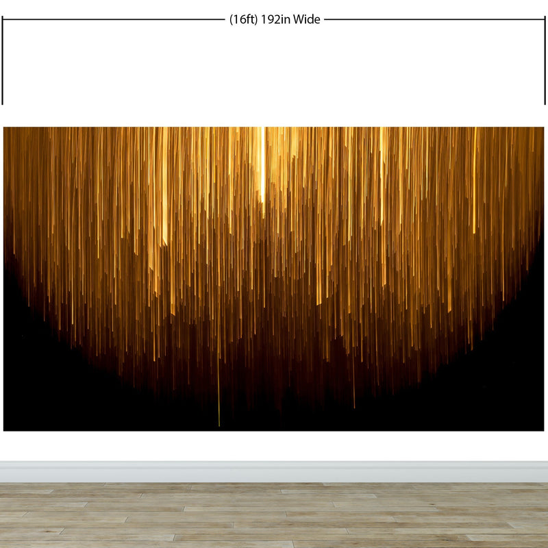 Vertical Streaks of Light Wall Mural. Abstract Glowing Vertical Lines Wallpaper.