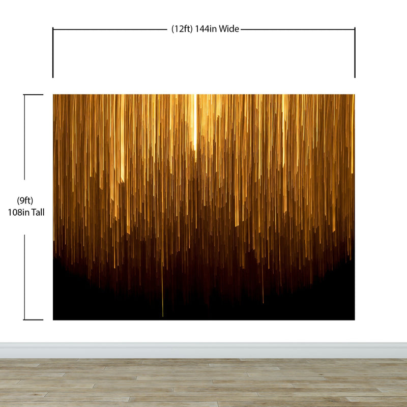 Vertical Streaks of Light Wall Mural. Abstract Glowing Vertical Lines Wallpaper.