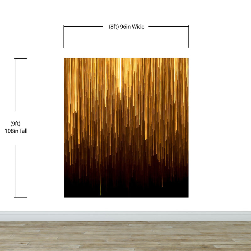 Vertical Streaks of Light Wall Mural. Abstract Glowing Vertical Lines Wallpaper.