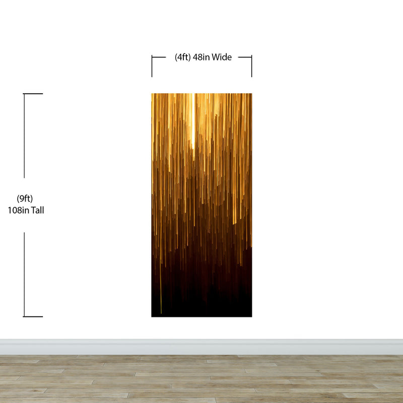 Vertical Streaks of Light Wall Mural. Abstract Glowing Vertical Lines Wallpaper.