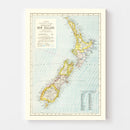 Vintage Map of New Zealand 1883