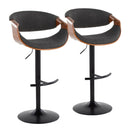 Curvo - Mid Century Modern Adjustable Barstool With Swivel & Rounded T Footrest (Set of 2) by HouseOfZazla