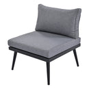 6-Piece Outdoor Sectional Sofa Set with Round Nesting Coffee Tables and Seating Sofa with Cushions for Patio, Porch and Garden (Grey)