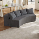 Curved Sectional Sofa With 4 Pillows, Modular Semi Circular Design by HouseOfZazla