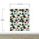 Triangle Geometric Abstract Palm Tree Leaves Pattern Wall Mural.