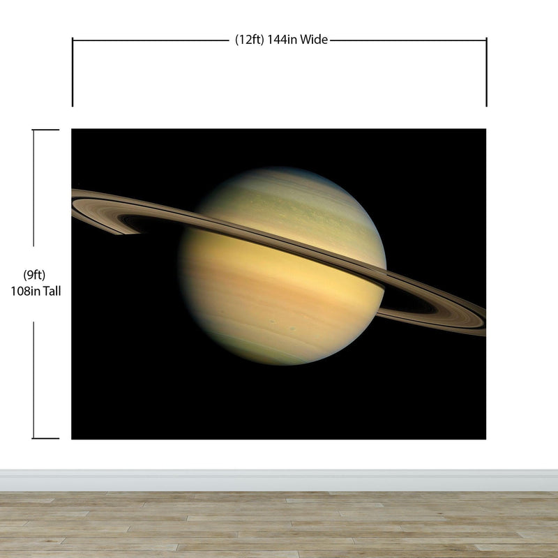 Rings of Saturn Wall Mural. Space theme peel and stick wallpaper.