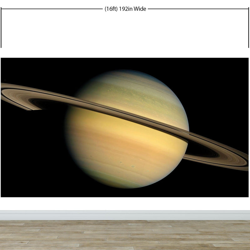 Rings of Saturn Wall Mural. Space theme peel and stick wallpaper.