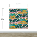 Pink Butterflies Abstract Pattern Wall Mural. Retro Pink Color Illustration Design.