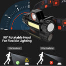 2 Packs Rechargeable Headlamp IPX4 Waterproof Headlight Flashlight Hand-free Head Torch for Fishing Camping Hiking Running