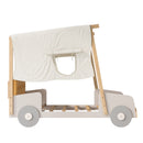 Twin Size Car Bed With Pillow, Ceiling Cloth And LED - Natural by HouseOfZazla