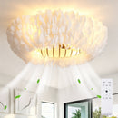20" Feather-Dressed Caged Ceiling Fan with Remote and Light by HouseOfZazla