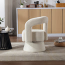 360 Degree Swivel Cuddle Barrel Accent Chairs, Round Armchairs with Wide Upholstered, Fluffy Fabric Chair for Living Room, Bedroom, Office, Waiting Rooms