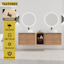 72" Wall-Mounted Bathroom Vanity With Ceramic Art Sink