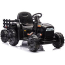 Ride on Tractor2.0 with Trailer,24V Battery Powered Electric Tractor Toy, 200wx2motor 1.86-4.97MPH/Remote Control,electric car for kids,Three speed adjustable,USB,MP3, Bluetooth,LED light, safety belt