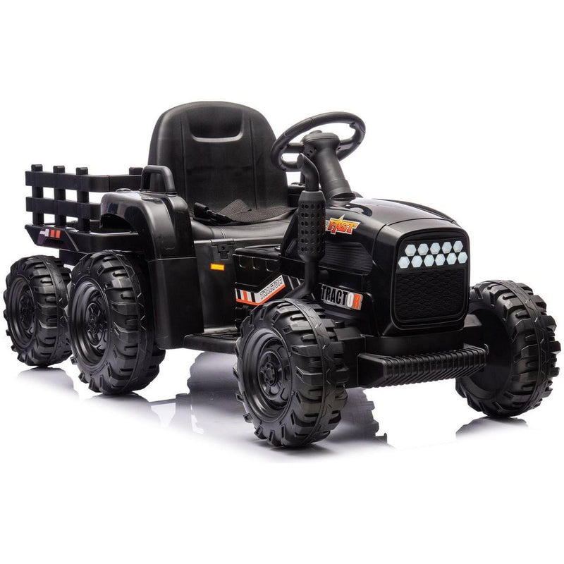 Ride on Tractor2.0 with Trailer,24V Battery Powered Electric Tractor Toy, 200wx2motor 1.86-4.97MPH/Remote Control,electric car for kids,Three speed adjustable,USB,MP3, Bluetooth,LED light, safety belt