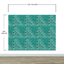 Butterfly Pattern on Green Background Wall Mural. Retro Green, Pink and Gold Color Illustration Design. Bedroom, Nursery, Home Decor. Peel and Stick Wallpaper.
