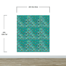 Butterfly Pattern on Green Background Wall Mural. Retro Green, Pink and Gold Color Illustration Design. Bedroom, Nursery, Home Decor. Peel and Stick Wallpaper.