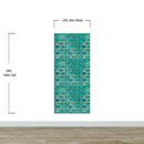 Butterfly Pattern on Green Background Wall Mural. Retro Green, Pink and Gold Color Illustration Design. Bedroom, Nursery, Home Decor. Peel and Stick Wallpaper.