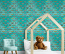 Butterfly Pattern on Green Background Wall Mural. Retro Green, Pink and Gold Color Illustration Design. Bedroom, Nursery, Home Decor. Peel and Stick Wallpaper.