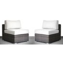 Seating Set With Cushions Handcrafted Wicker Design
