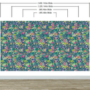 Colorful Flower Garden with Bird House Illustration Wall Mural.