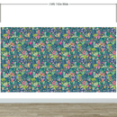 Colorful Flower Garden with Bird House Illustration Wall Mural.