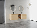 68'' Wall-Mounted Bathroom Vanity with Storage Shelves by HouseOfZazla