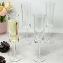 Oval Halo Unbreakable Plastic Champagne Flutes (Set of 4), Acrylic Wedding Mimosas Glasses, 4Oz - Clear by HouseOfZazla