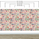 Flower Garden Illustration Wall Mural. Pastel Color Pattern Nursery, Bedroom, Kid’s Room Wall Decor. Peel and Stick Wallpaper.