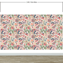 Flower Garden Illustration Wall Mural. Pastel Color Pattern Nursery, Bedroom, Kid’s Room Wall Decor. Peel and Stick Wallpaper.