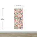 Flower Garden Illustration Wall Mural. Pastel Color Pattern Nursery, Bedroom, Kid’s Room Wall Decor. Peel and Stick Wallpaper.