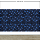Blue Color Flower Wall Mural Pattern. Dark Navy Blue Background.