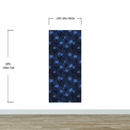 Blue Color Flower Wall Mural Pattern. Dark Navy Blue Background.