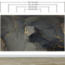 Abstract Black and Gold Agate Marble Stone Pattern Wall Mural. Removable Peel and Stick Wallpaper.