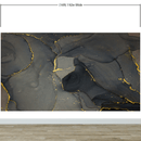 Abstract Black and Gold Agate Marble Stone Pattern Wall Mural. Removable Peel and Stick Wallpaper.