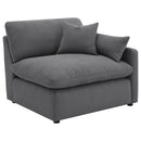 6 Piece Upholstered Modular Sectional Sofa With Reversible Cushions And Ottoman - Charcoal by HouseOfZazla