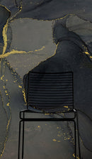 Abstract Black and Gold Agate Marble Stone Pattern Wall Mural. Removable Peel and Stick Wallpaper.