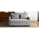 56.9' Loveseat Sofa Pull-out Sofa Bed Sleeper Sofa with a Reversible Backrest Cushion, Side Pockets, Two USB Ports and a Phone Holder for Living Room, Grey