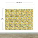 Yellow Floral Flower Background Pattern Wall Mural.