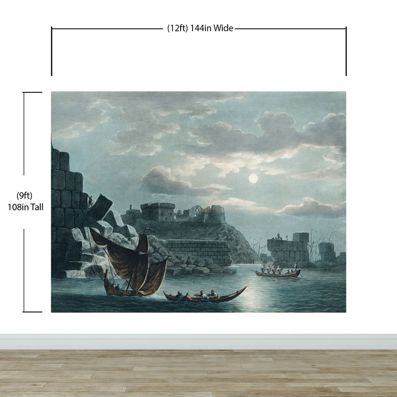 The Island of Tortosa from Views in the Ottoman Dominions Illustration Wall Mural. Sailing through the Mediterranean Islands.