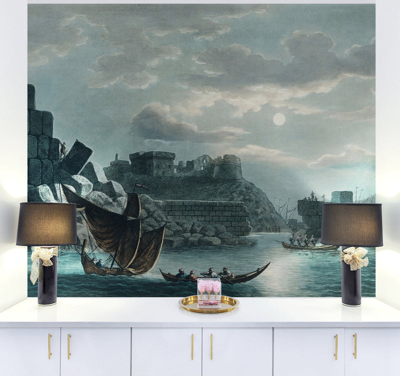 The Island of Tortosa from Views in the Ottoman Dominions Illustration Wall Mural. Sailing through the Mediterranean Islands.