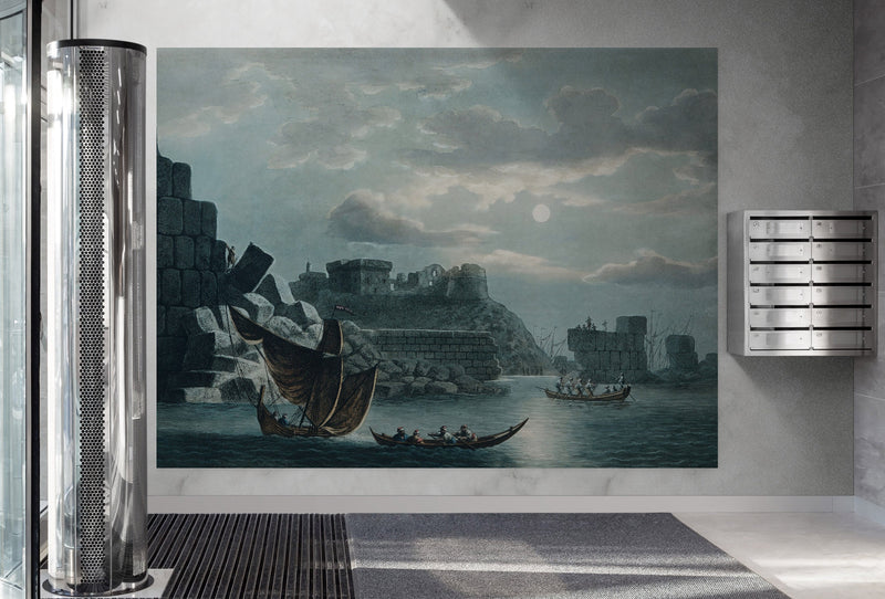 The Island of Tortosa from Views in the Ottoman Dominions Illustration Wall Mural. Sailing through the Mediterranean Islands.