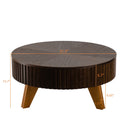 Round Retro Coffee With Solid Wood Legs by HouseOfZazla