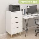 4 Drawer Dresser, Drawer Chest, Tall Storage Dresser Cabinet Organizer Unit with Metal Legs for Bedroom, Living Room, Closet (White/4 Drawer)